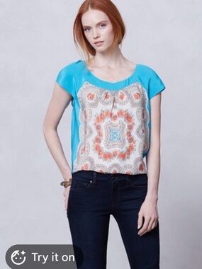 ANTHROPOLOGIE Moulinette Soeurs silk blouse M